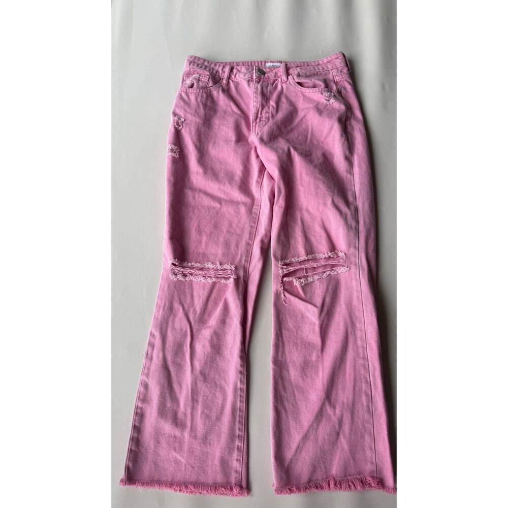 Hot pink cropped jeans